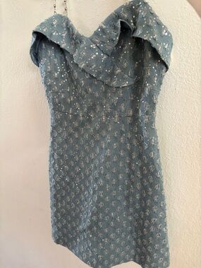 Blue Sequin Cocktail Dress